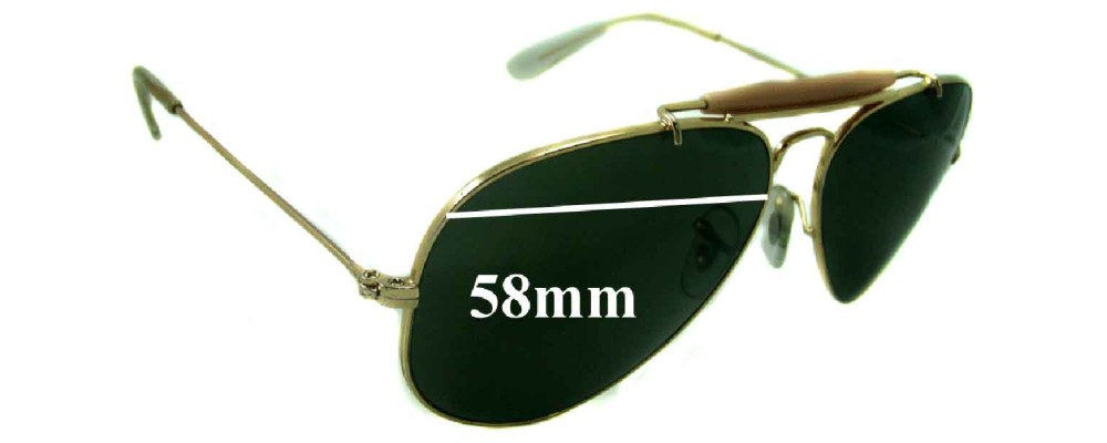 Sunglass Fix Replacement Lenses for Ray Ban RB3407 Aviator  - 58mm Wide