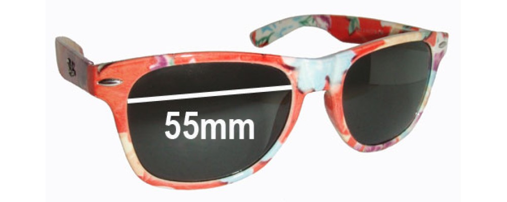 Sunglass Fix Replacement Lenses for Ray Ban F652 - 55mm Wide