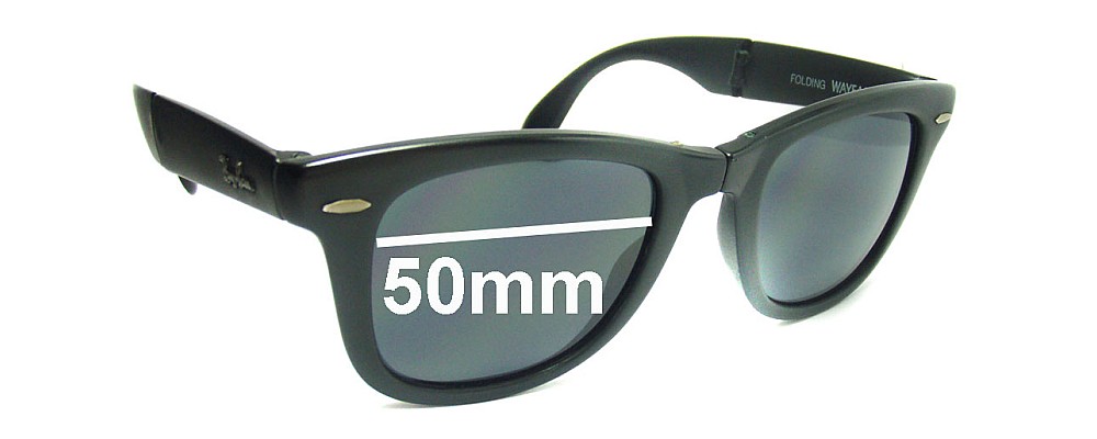 Sunglass Fix Replacement Lenses for Ray Ban B&L W0670 Folding Wayfarer - 50mm Wide