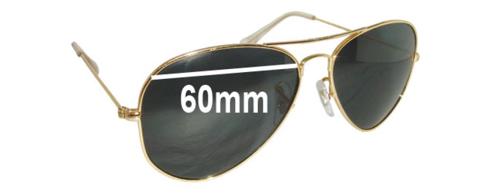 Sunglass Fix Replacement Lenses for Ray Ban RB1103 - 60mm Wide