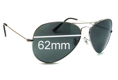 Ray Ban RB3026 Italy Aviator - Not Large Metal Replacement Lenses 62mm wide 