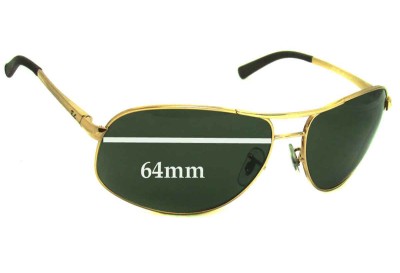 Ray Ban RB3387 Replacement Sunglass Lenses - 64mm wide 