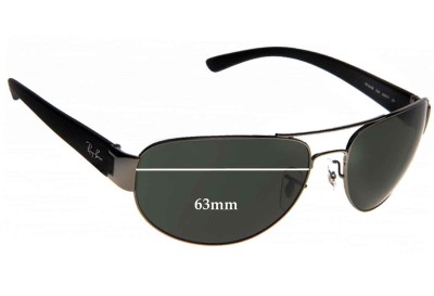 Ray Ban RB3448 Replacement Sunglass Lenses - 63mm Wide  