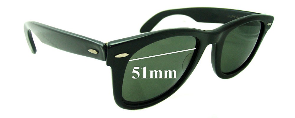 Sunglass Fix Replacement Lenses for Ray Ban B&L Wayfarer RB4105 - 51mm Wide