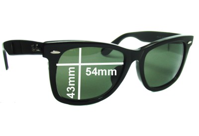 Ray Ban RB2140 New Wayfarer - "New Wayfarer" on Right Arm Replacement Lenses 54mm wide 