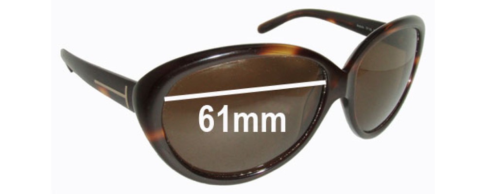 Sunglass Fix Replacement Lenses for Tom Ford Anabelle TF168 - 61mm Wide