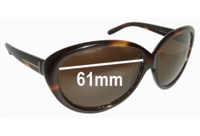 Tom Ford Anabelle TF168 Replacement Sunglass Lenses - 61mm Wide 
