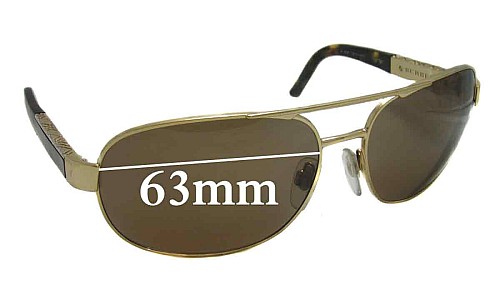 Sunglass Fix Replacement Lenses for Burberry B 3039 - 63mm Wide 