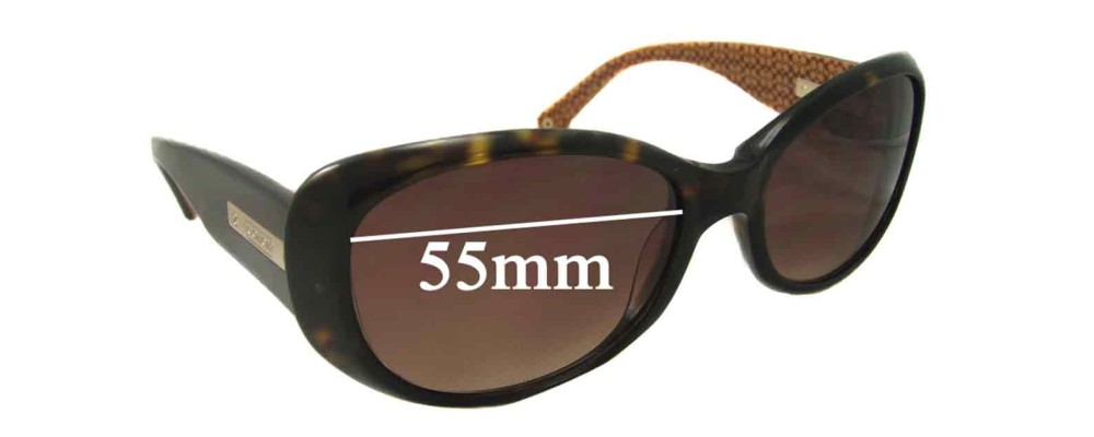 Sunglass Fix Replacement Lenses for Coach S438 Kendall - 55mm Wide