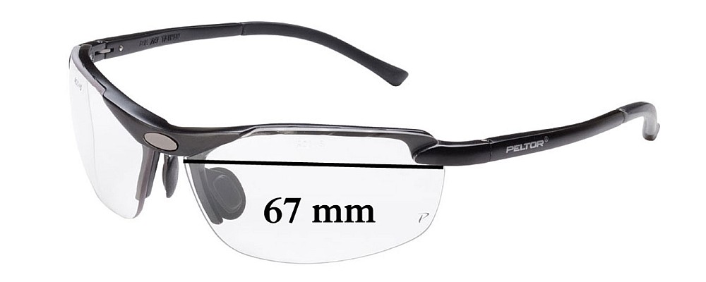 Sunglass Fix Replacement Lenses for Peltor LE400 - 67mm Wide