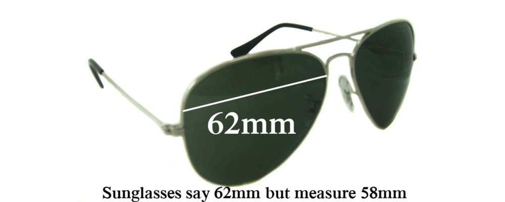 Sunglass Fix Replacement Lenses for Ray Ban B&L RB1103 - 62mm Wide