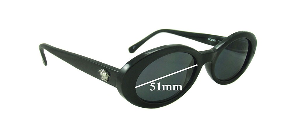 Sunglass Fix Replacement Lenses for Versace MOD 451 - 51mm Wide