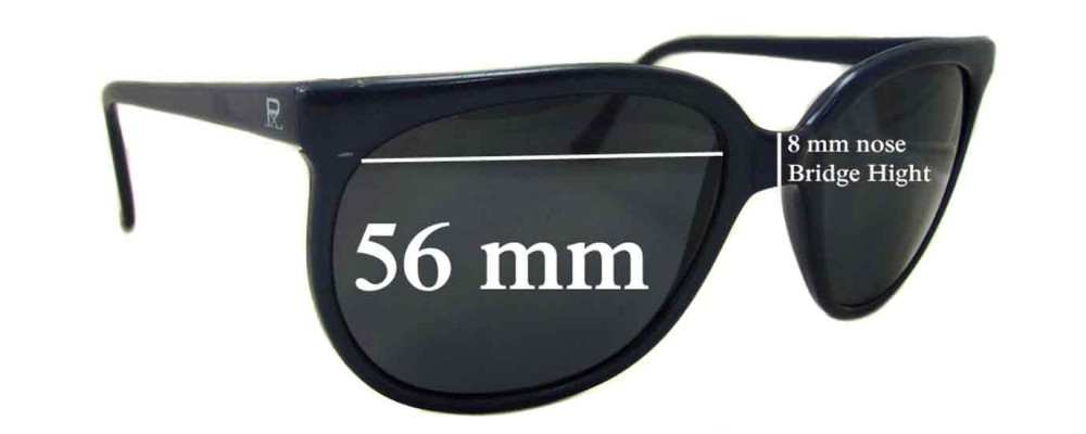 Sunglass Fix Replacement Lenses for Vuarnet Unknown Model - 56mm Wide