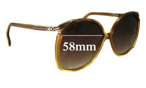 Sunglass Fix Replacement Lenses for Christian Dior 2104 - 58mm Wide 