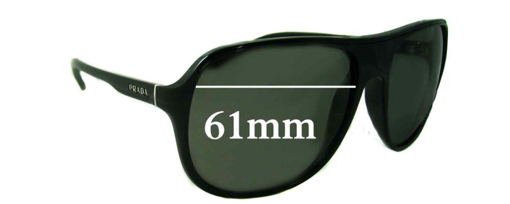 Prada SPR15M Replacement Sunglass Lenses - 61mm Wide 