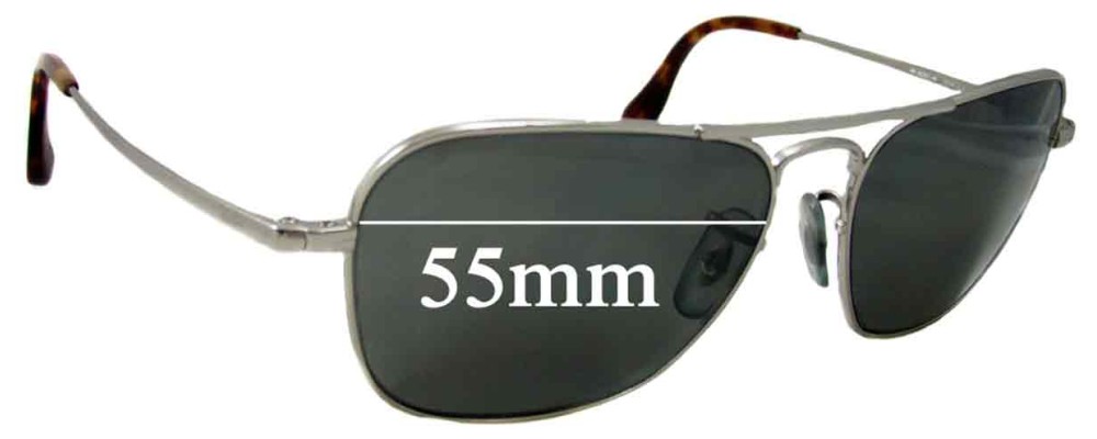 Sunglass Fix Replacement Lenses for Ray Ban RB8034-K - 55mm Wide