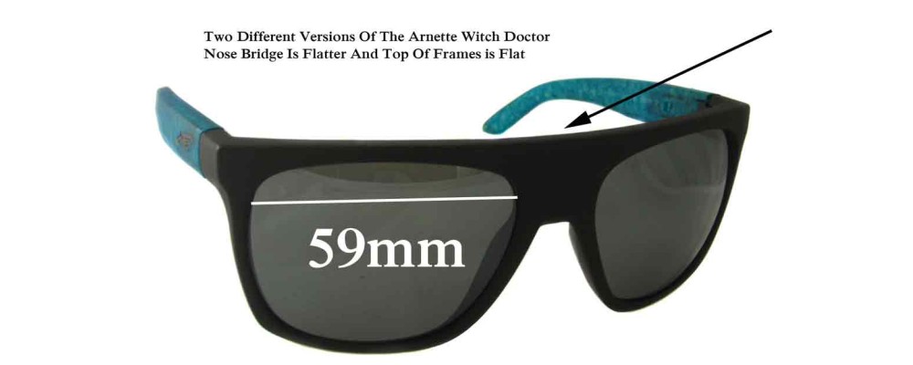 Arnette Witch Doctor AN4177 Replacement Sunglass Lenses - 59mm Wide Flat Top Frames