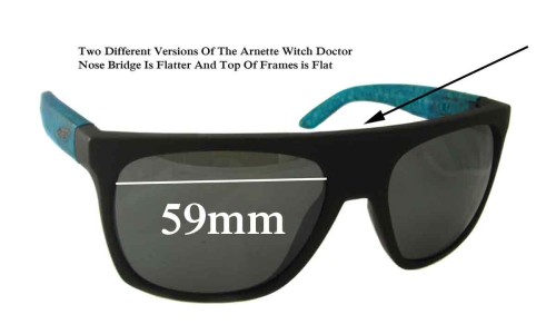 Arnette Witch Doctor AN4177 (Rare Flat)  Replacement Lenses 59mm wide 