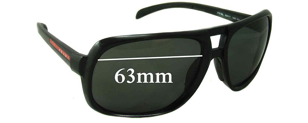Sunglass Fix Replacement Lenses for Prada SPS06L - 63mm Wide
