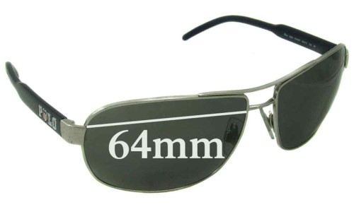 Sunglass Fix Replacement Lenses for Polo RL3053 - 64mm Wide 