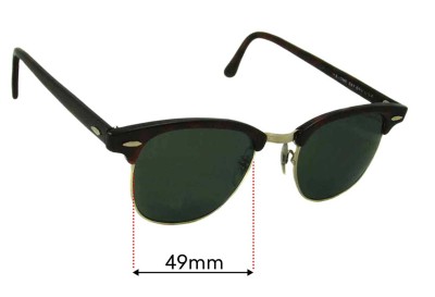 Ray Ban B&L Clubmaster WO366 Replacement Lenses 49mm wide 