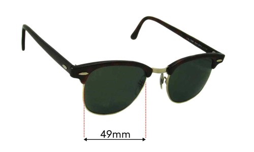 Sunglass Fix Replacement Lenses for Ray Ban B&L Clubmaster WO366 - 49mm Wide 