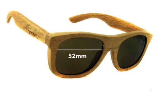 Sunglass Fix Lentes de Repuesto para Unbranded Alejandro Eyewear Model 1 - 52mm Wide 
