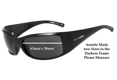 Arnette AN4121 Darkness New Style Post 2010 Replacement Sunglass Lenses - 63mm wide X 38mm Tall 