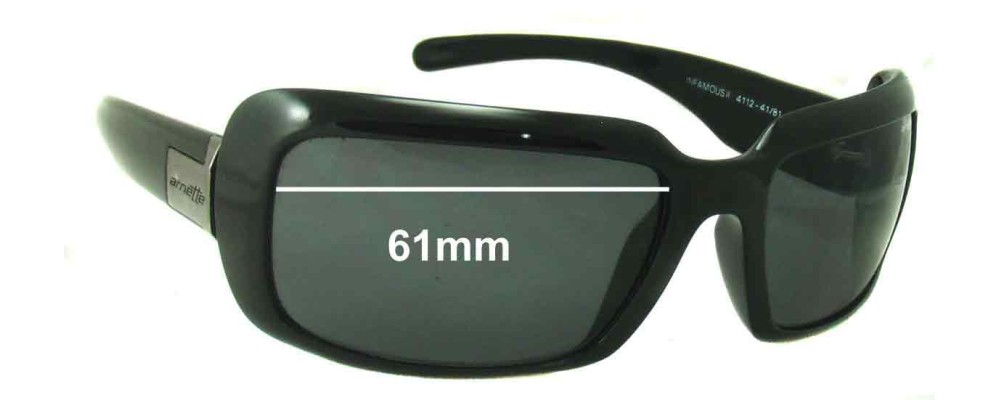 Sunglass Fix Replacement Lenses for Arnette Infamous II AN4112 - 61mm Wide
