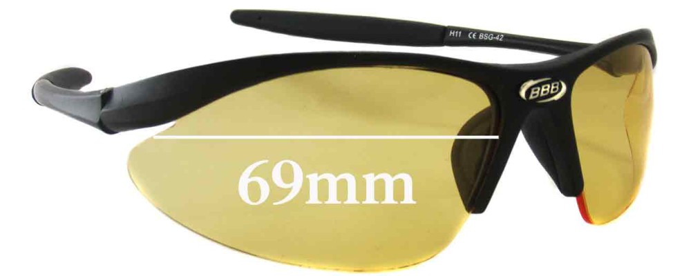 Sunglass Fix Replacement Lenses for BBB 4212 - 69mm Wide
