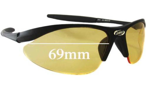Sunglass Fix Lentes de Repuesto para BBB 4212 - 69mm Wide 
