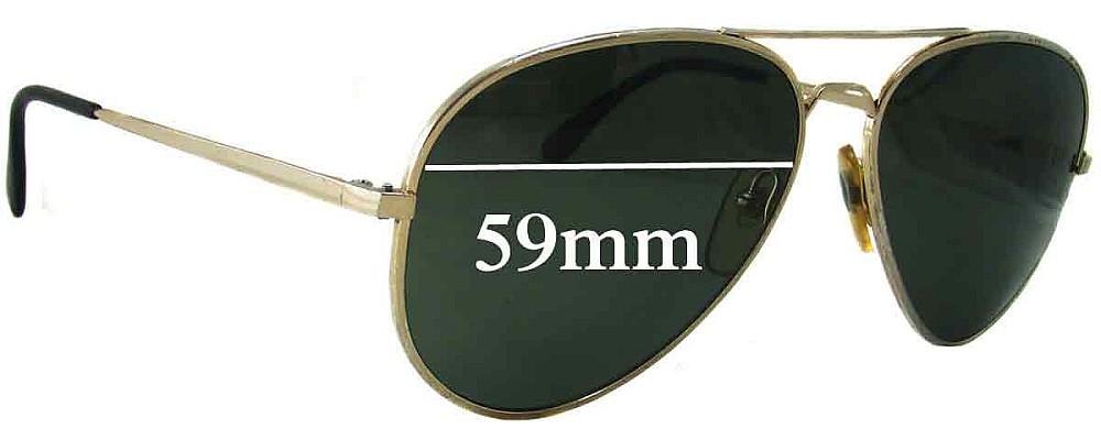 Sunglass Fix Replacement Lenses for Bolle Aviator 5501 - 59mm Wide
