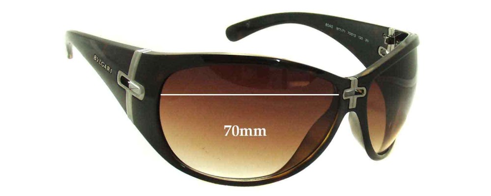 Sunglass Fix Replacement Lenses for Bvlgari 8040 - 70mm Wide