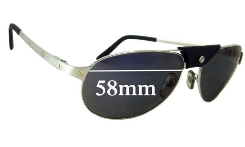 Sunglass Fix Replacement Lenses for Cartier Santos Dumont - 58mm Wide 