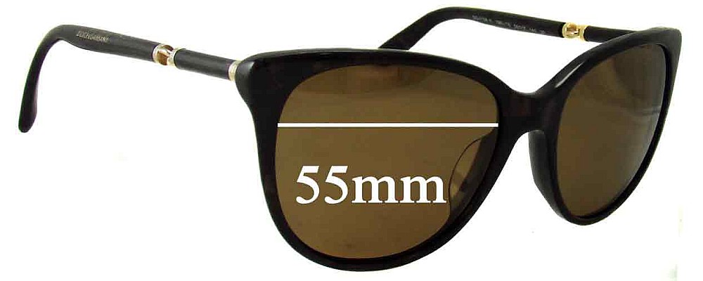Dolce & Gabbana DG4156-A Replacement Sunglass Lenses - 55mm wide