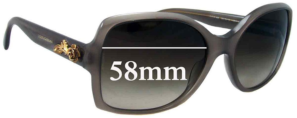 Sunglass Fix Replacement Lenses for Dolce & Gabbana DG4168 - 58mm Wide