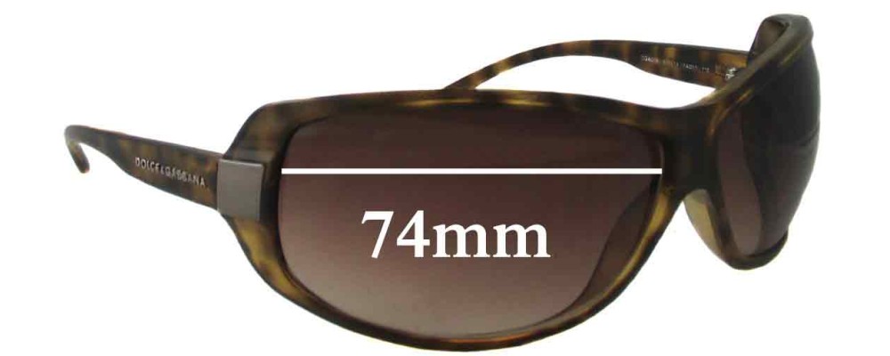 Dolce & Gabbana DG6019 Replacement Sunglass Lenses - 74mm Wide
