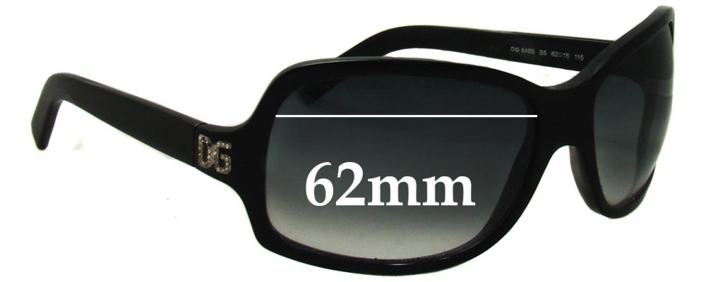 Sunglass Fix Replacement Lenses for Dolce & Gabbana DG648S - 62mm Wide
