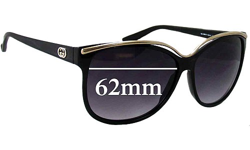Sunglass Fix Replacement Lenses for Gucci GG3155/S - 62mm Wide 