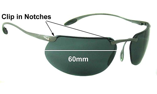 Sunglass Fix Replacement Lenses for Nike EG0032 Hyperion S.R II - 61mm Wide 