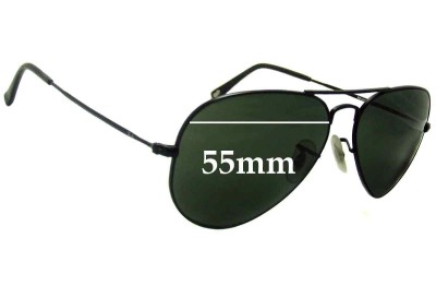 Ray-Ban RB6049 Aviator Replacement Lenses 55mm wide 