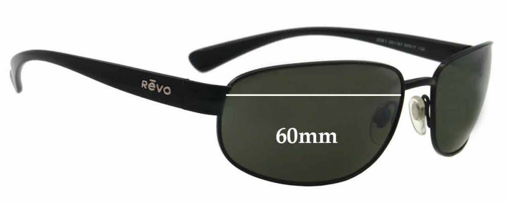 Sunglass Fix Replacement Lenses for Revo 3061 - 60mm Wide