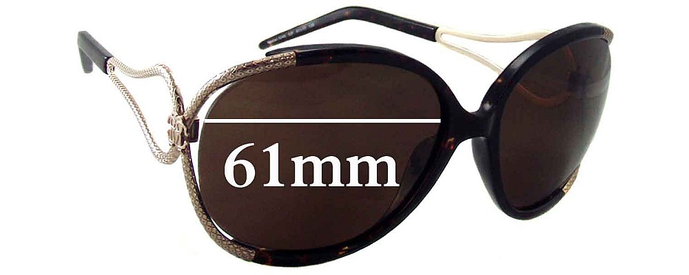 Sunglass Fix Replacement Lenses for Roberto Cavalli Narciso 524S - 61mm Wide