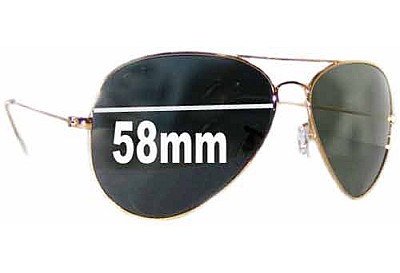 Ray-Ban RB8023 Aviator Replacement Lenses 58mm wide 