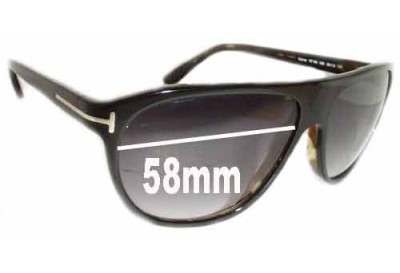 Tom Ford Gabriel TF196 Replacement Sunglass Lenses - 58mm Wide 