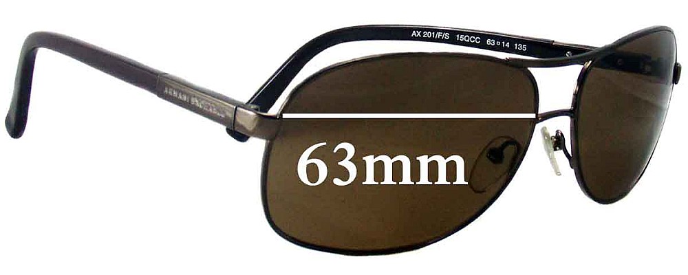 Sunglass Fix Replacement Lenses for Armani Exchange AX 201/F/S - 63mm Wide