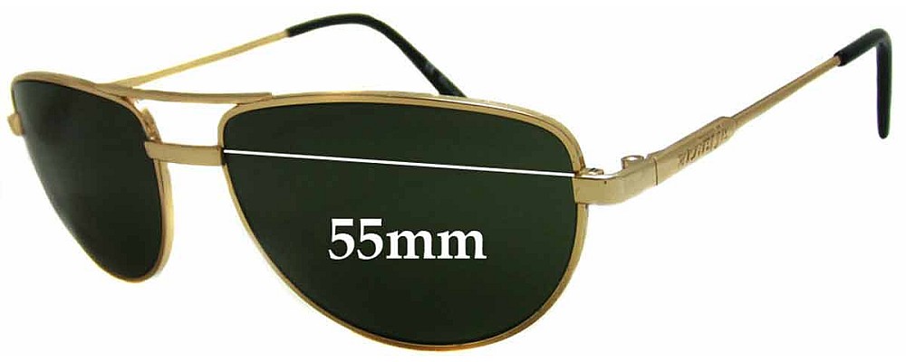 Arnette Older Metal Frame Aviator Style Replacement Sunglass Lenses - 55mm wide 39mm high