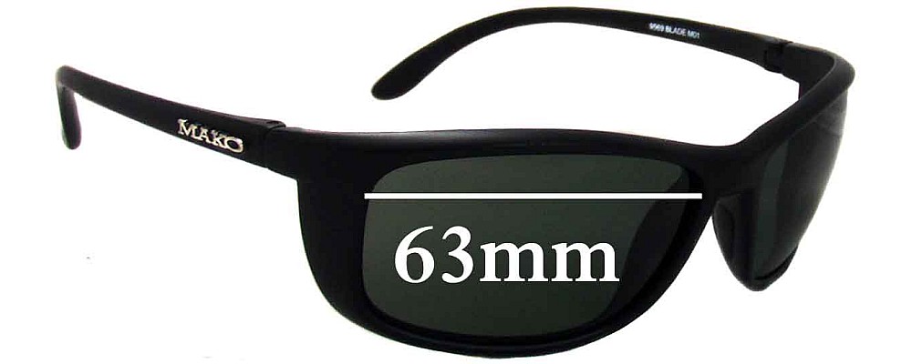 Sunglass Fix Replacement Lenses for Mako Blade 9569 - 63mm Wide