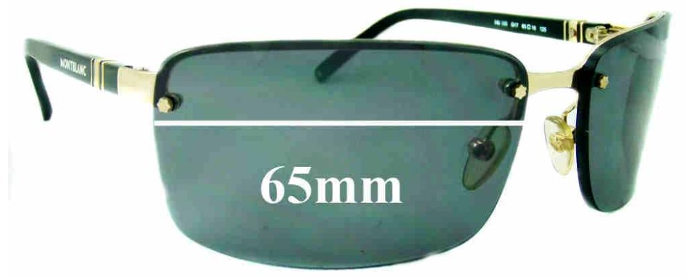 Sunglass Fix Replacement Lenses for Montblanc MB 33S - 65mm Wide