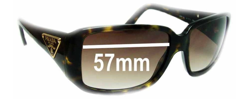 Sunglass Fix Replacement Lenses for Prada SPR16L - 57mm Wide